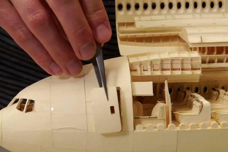 视频-小伙用纸自制波音777精致的挪不开眼,网友:最服真才实学的匠人