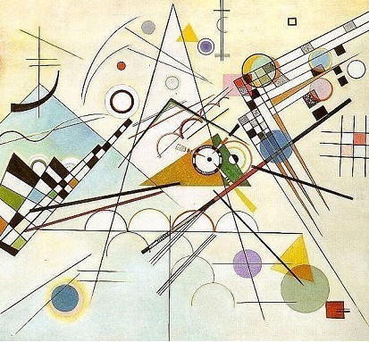 幅抽象画的名字:白底,都是简洁的线条,有红线黑线蓝线等,是大师的作品