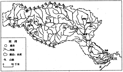 下图示意我国汉江流域