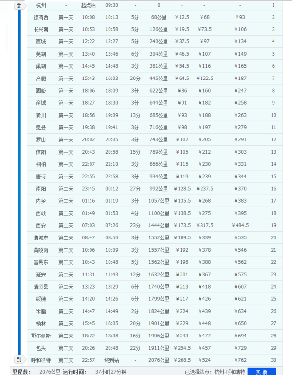 k657次列车在呼和浩特东站停还是西站停