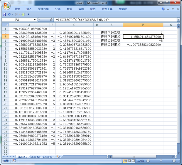 关于Excel的问题,统计一列单元格中连续出现正