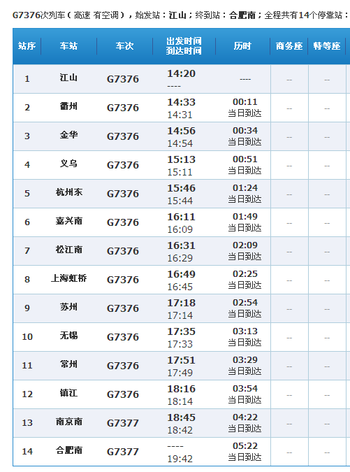 g7376金华市停靠站点
