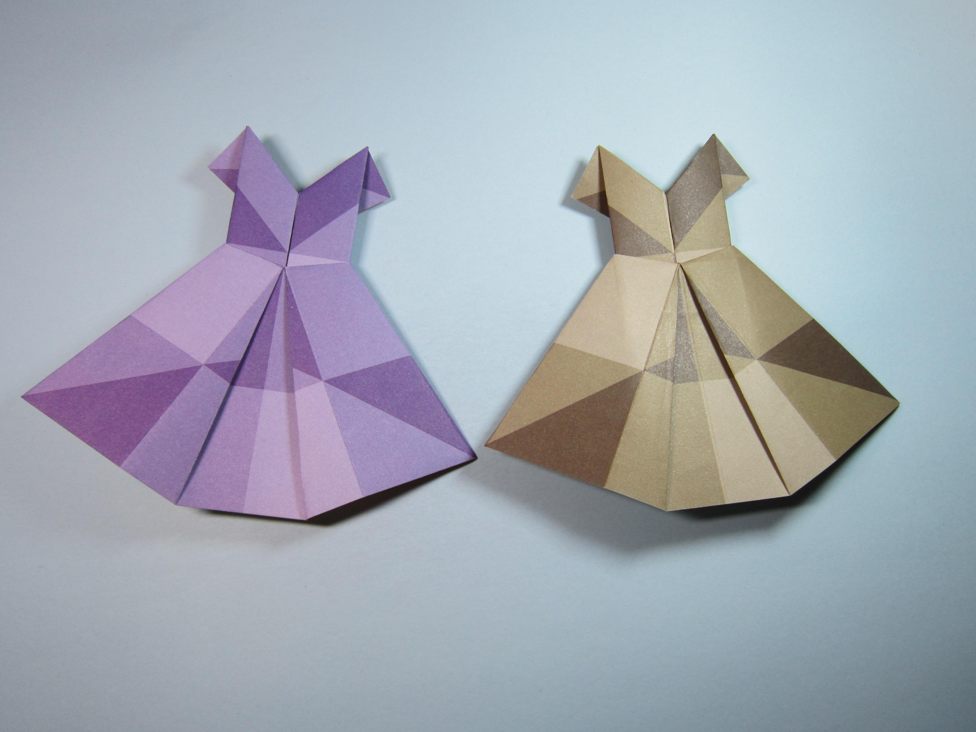 儿童手工折纸教程:连衣裙的折法