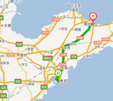 青岛到烟台多少公里