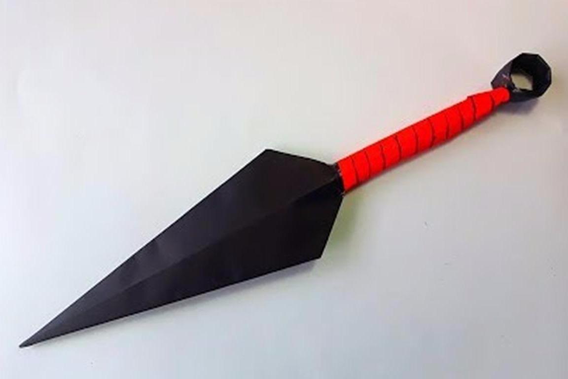 火影忍者超大苦无手工折纸教程,折纸火影苦无,diy手工制作