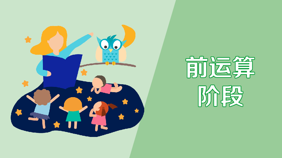 前运算阶段:指从儿童学习一种语言开始持续到大约5岁至6岁