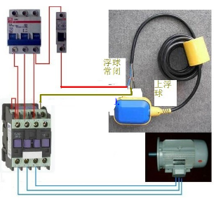 浮球开关和接触器怎么接线?