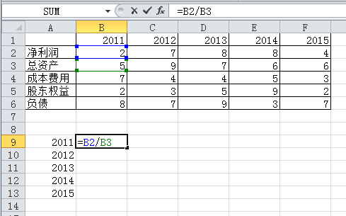 excel高手求教!excel表格如何下拉除法公式，使其变为同行不同列公式?