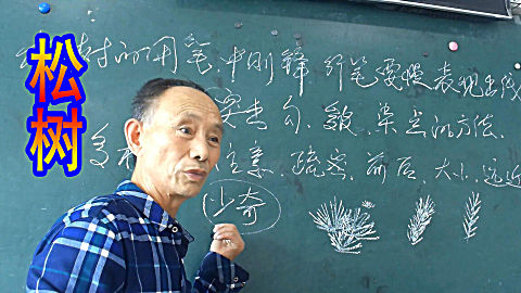 国画技法:吴作成讲松树的画法,树枝树干的用笔方法和技巧