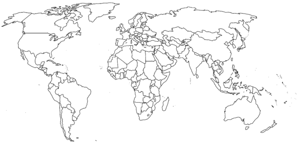 世界政治地图手绘简画图片