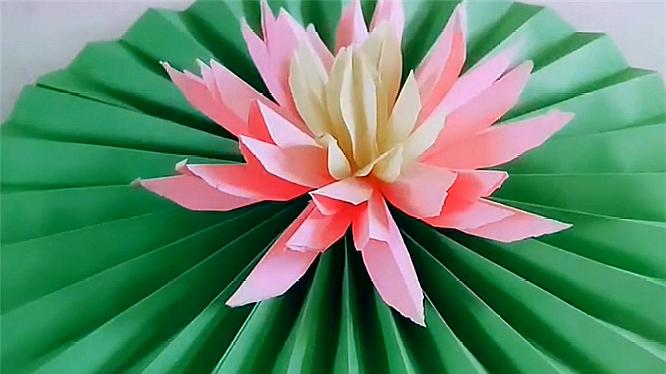 荷花折纸教程, 步骤一看就会,小朋友最爱的 手工