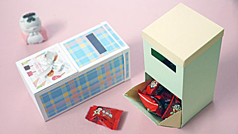 简约版的自制糖果机,一张卡纸就能做一个,步骤也简单!