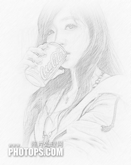 photoshop快速把人物图片转为精细的铅笔素描
