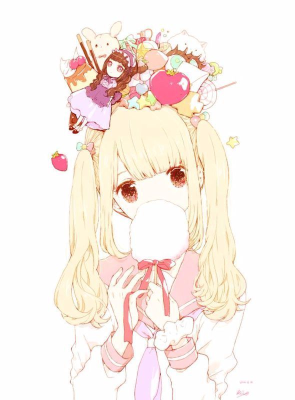 谁知道像这种的,动漫女孩子拿着棍状棉花糖的图片,各种姿势,要成熟一