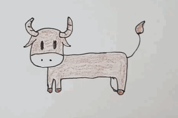 用数字画一只牛 小牛图片