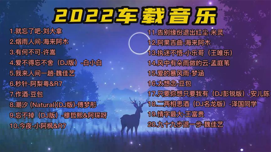 [图]盘点2022抖音热门歌曲20首 车载音乐必备 时长1小时08分