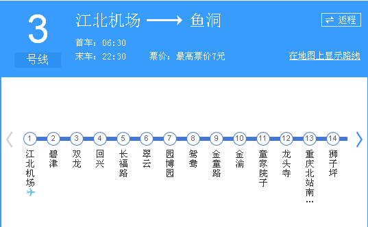 重庆轻轨3号线到四公里公交疏杻站吗