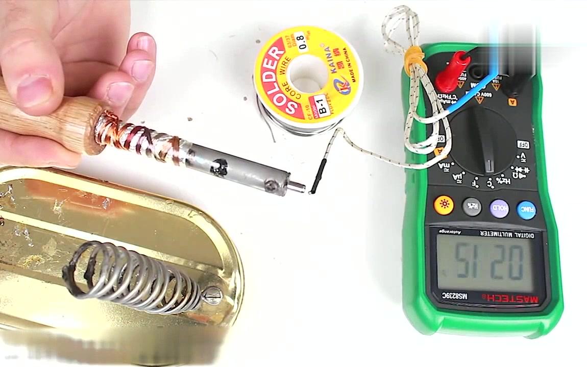 牛人手工制作一个可以吹热风的电烙铁