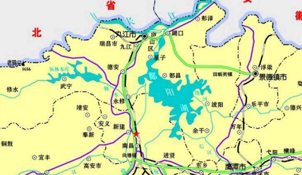 鄱阳湖水系是由赣江,抚河,信江,饶河,修水五大河流及各级支流,加上