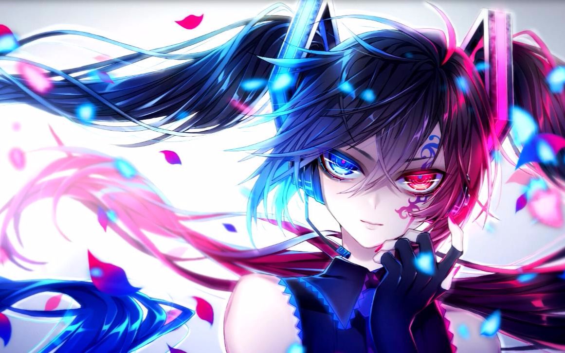 桌面壁纸分享第十一期 初音 (注:无音乐动态 壁纸)红蓝边框