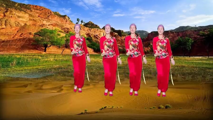 陕北民歌广场舞《恋恋黄土地》浓厚的乡音真好听, 秧歌风喜庆好看