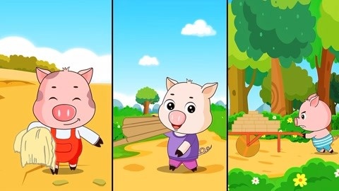 贝乐虎故事三只小猪图片