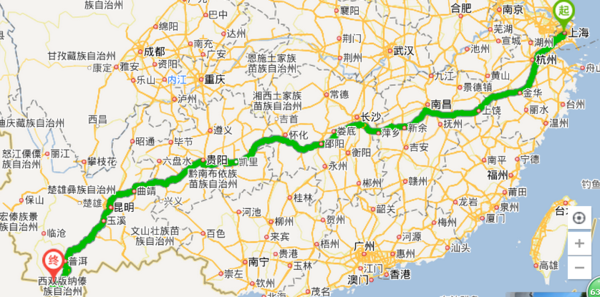 上海南站到云南勐海乘火车怎么走?