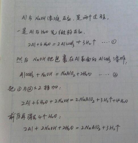 氢氧化钠与铝反应,为什么还要带上一个水啊?!