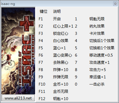 以撒的结合胎衣+修改器按F1开启不了