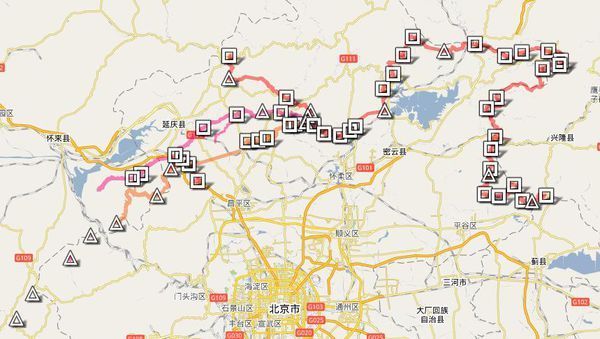 北京界内长城走向