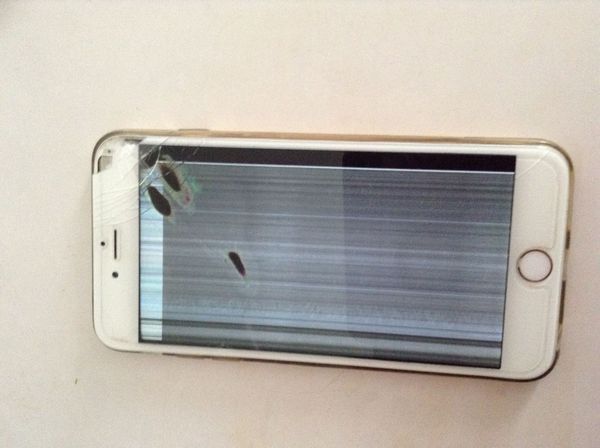 iPhone6Plus今天屏幕朝地摔了一下,屏幕花了(