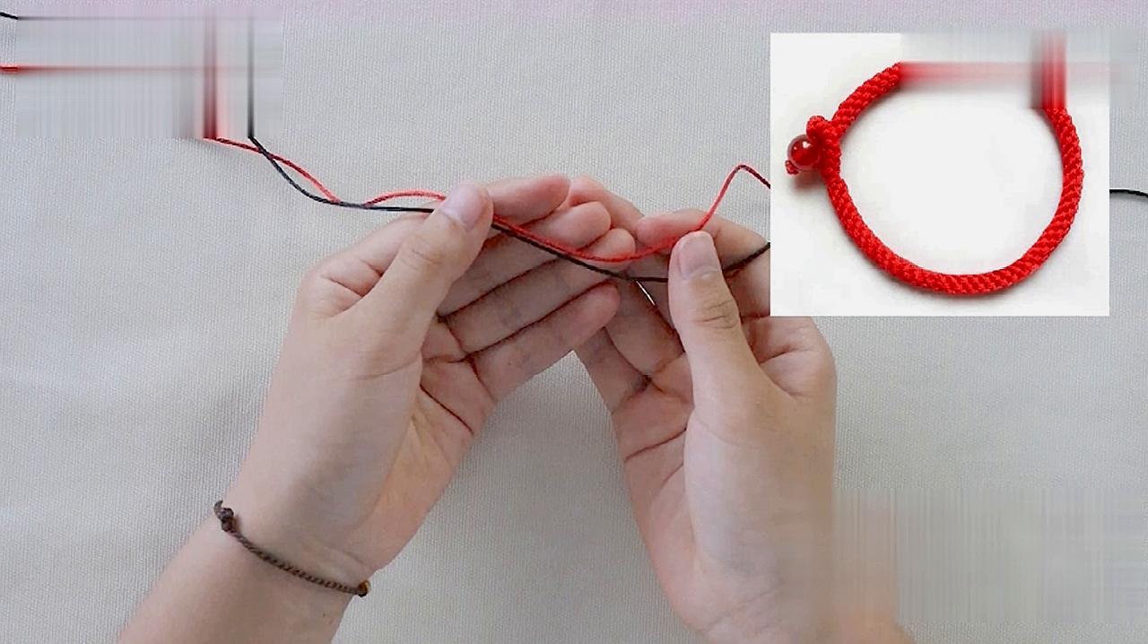 手链编法:金刚结,辟邪转运结,2根彩绳编织一条幸运 手链