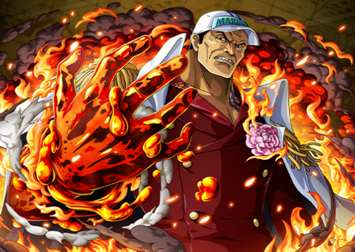 后赤犬遭到愤怒的"白胡子"的偷袭而倒地,然后跳起用冥狗一击打掉了白