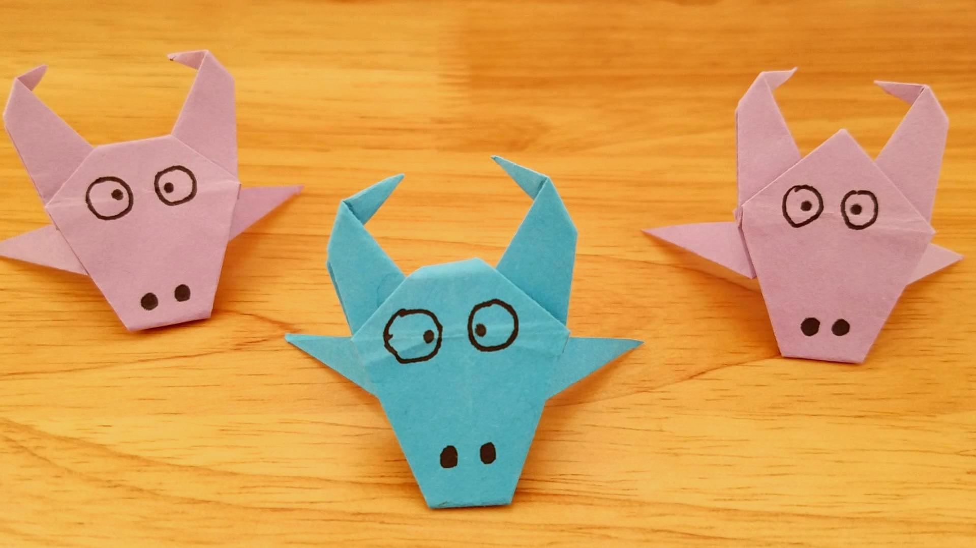 diy b>折纸 /b>牛魔王,简单漂亮的 b>小学生 /b>手工 b>教程 /b>