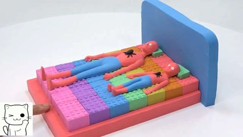 彩泥制作蜘蛛侠的床 彩泥创意diy视频