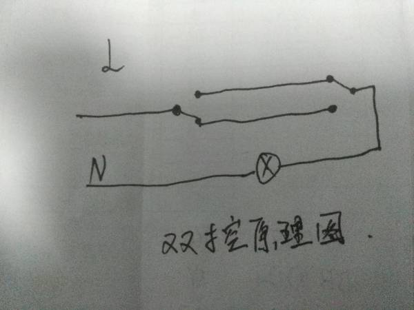 兩個雙控開關控制一個燈的兩種接線圖