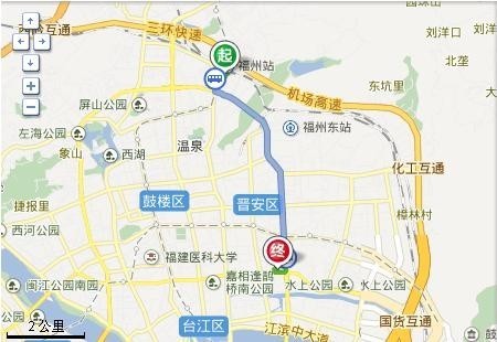 福州火车北站至晋安区连江中路女子监狱有多远