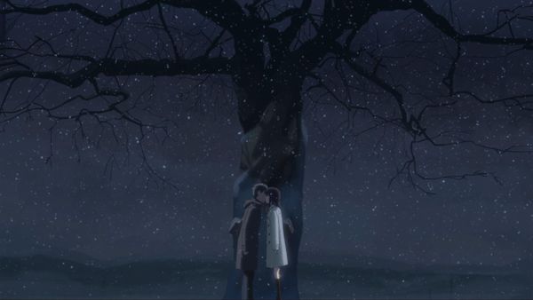 求秒速5厘米里面第一部樱花抄贵树和女主角最后在樱花树下接吻的那