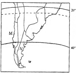 图中M处的洋流是()A.本格拉寒流B.巴西暖流C