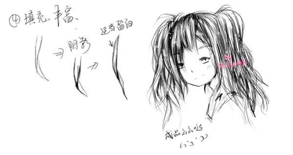 漫画女马尾怎么画