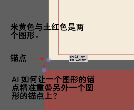 AI如何让一个图形的锚点精准重叠另外一个图形的