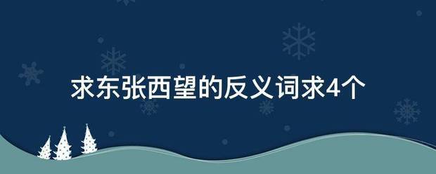 求東張西望的反義詞求4個