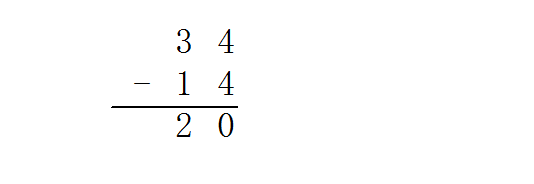 59-(34-14) =59-20 =39 竖式计算,如下