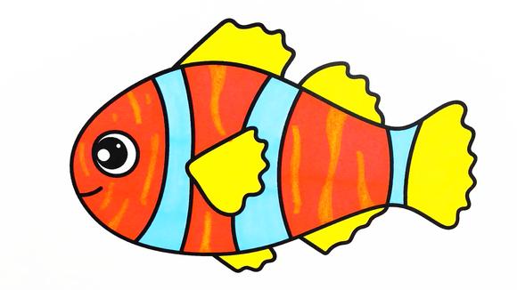 简笔画小鱼 颜色图片