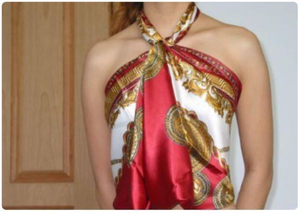 怎么将大丝巾系成衣服? (图解)