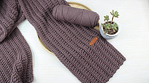 绒尚手工-水纹花毛线围巾编织教程视频