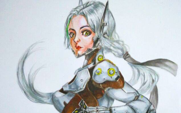 手绘】娘化 源氏马克笔绘画过程(含原速)