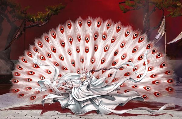 跪求这一类的所有白羽孔雀图动漫人物男女不限,要动漫的