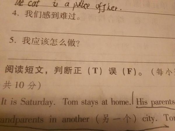 根据英语写汉语