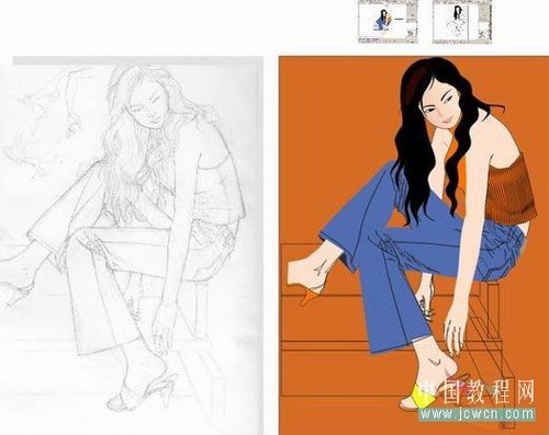 coreldraw手绘教程:绘制人物全过程